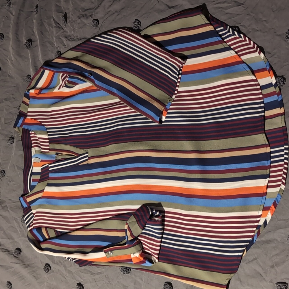 2/$10 Cato striped high-low shirt